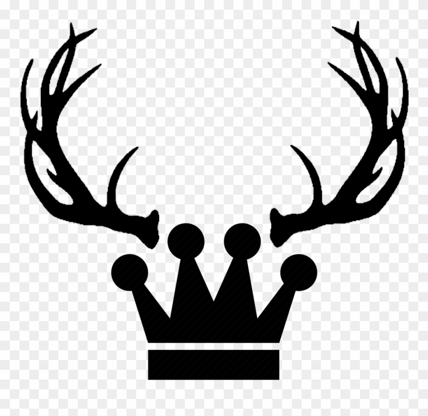 King Png Tumblr Clipart Free Library - Deer Antlers Clipart Black And White Transparent Png