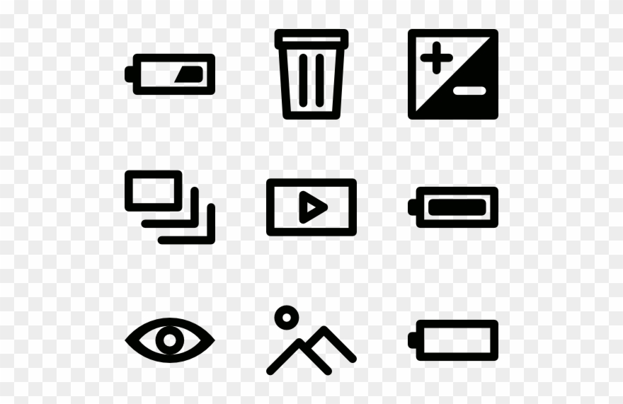 Lineal Camera Icons - Camera Battery Icon Png Clipart