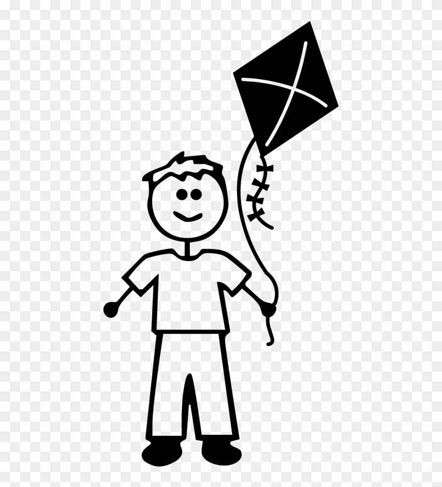 Fun Dad Decal - Stick Figure Family Of Four Clipart