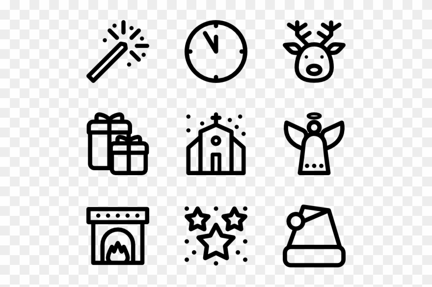 Xmas Festivity Outline - Testimoni Icon Png Clipart