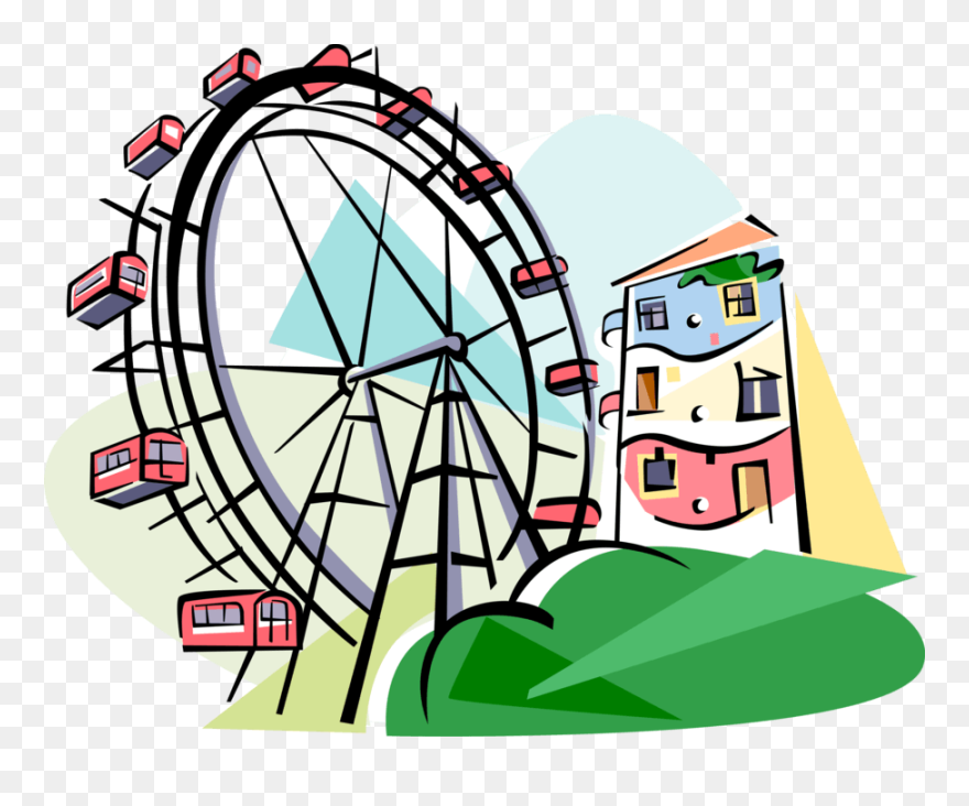 Ferris Wheel Clipart Transparent Background - Wiener Riesenrad Clipart - Png Download