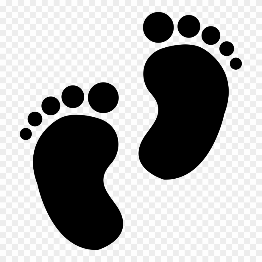 Baby Feet Stamp - Black Baby Feet Silhouette Transparent Clipart