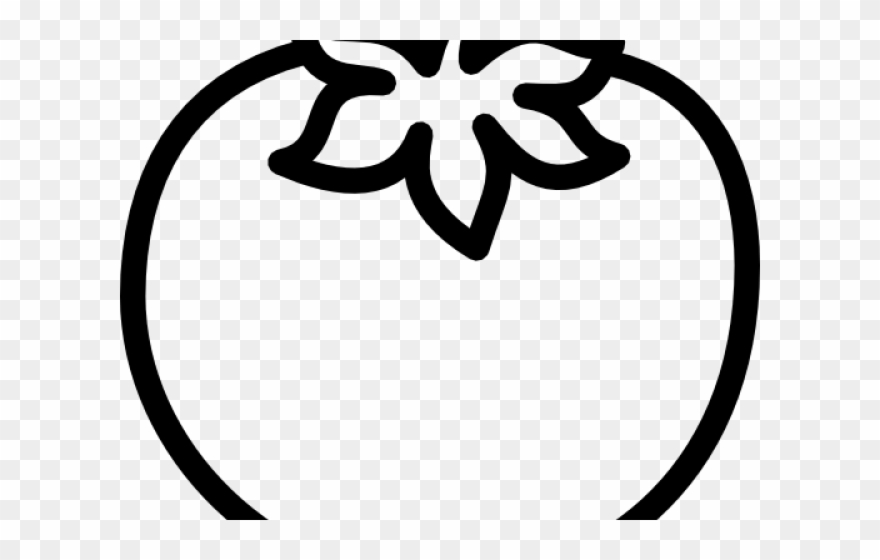 White And Black Clip Art Of Tomato - Png Download