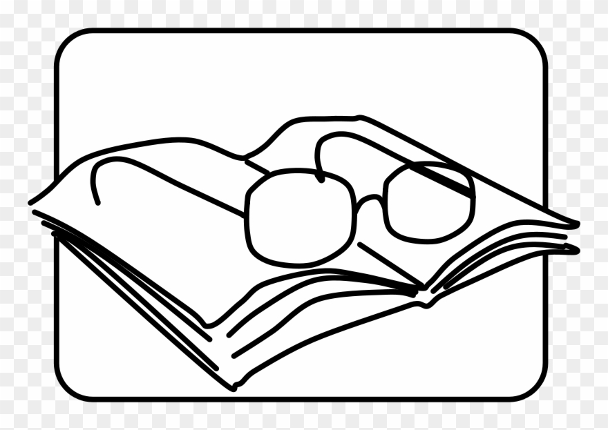 Similar Clip Art - Glasses On Book Drawing - Png Download