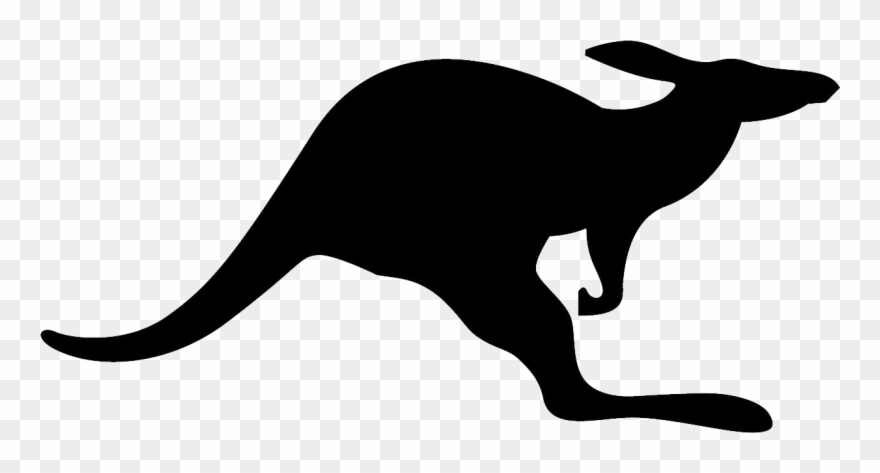 Footprints Clipart Kangaroo - Black And White Kangaroo Logo - Png Download