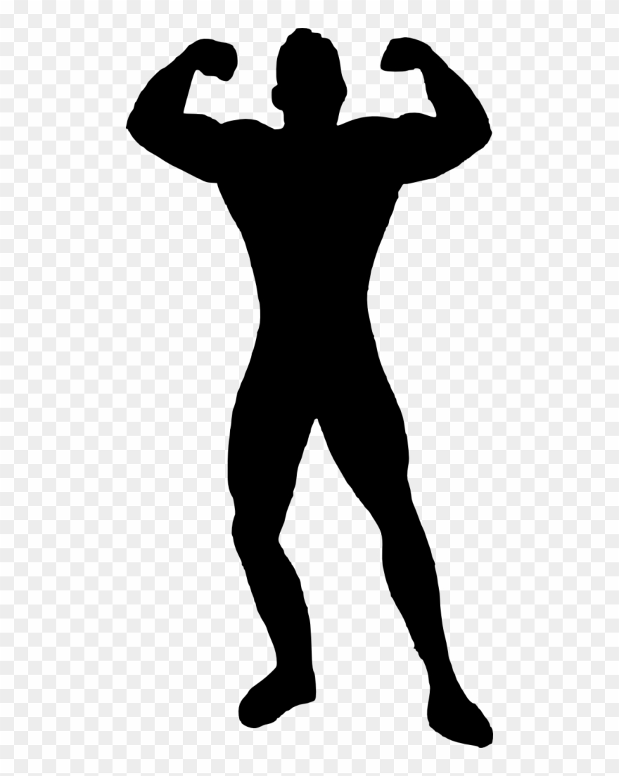 Clip Library Clipart Muscle Man - Bodybuilder Silhouette Png Free Transparent Png