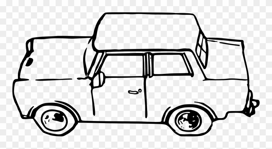 Auto Rickshaw Black And White Vector Labs - Trabi Clipart - Png Download