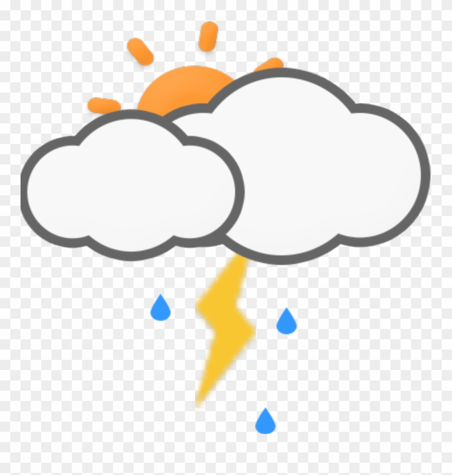 Partly Sunny W/ Thunder Storms - China Weather 7 Day Forecast Clipart