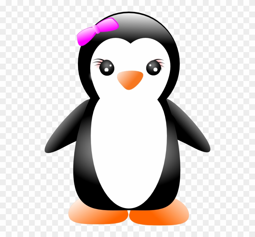 Codes For Insertion - Cartoon Penguin With Bow Clipart