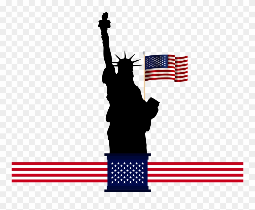 Of Liberty Clip Art - Silhouette Statue Of Liberty Clipart - Png Download