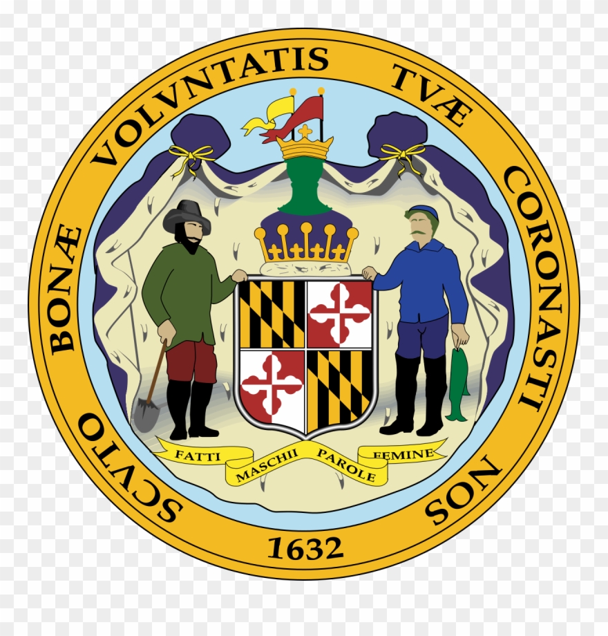 The Great Seal Of The State Of Maryland With Its Scandalous - Maryland State Seal Png Clipart