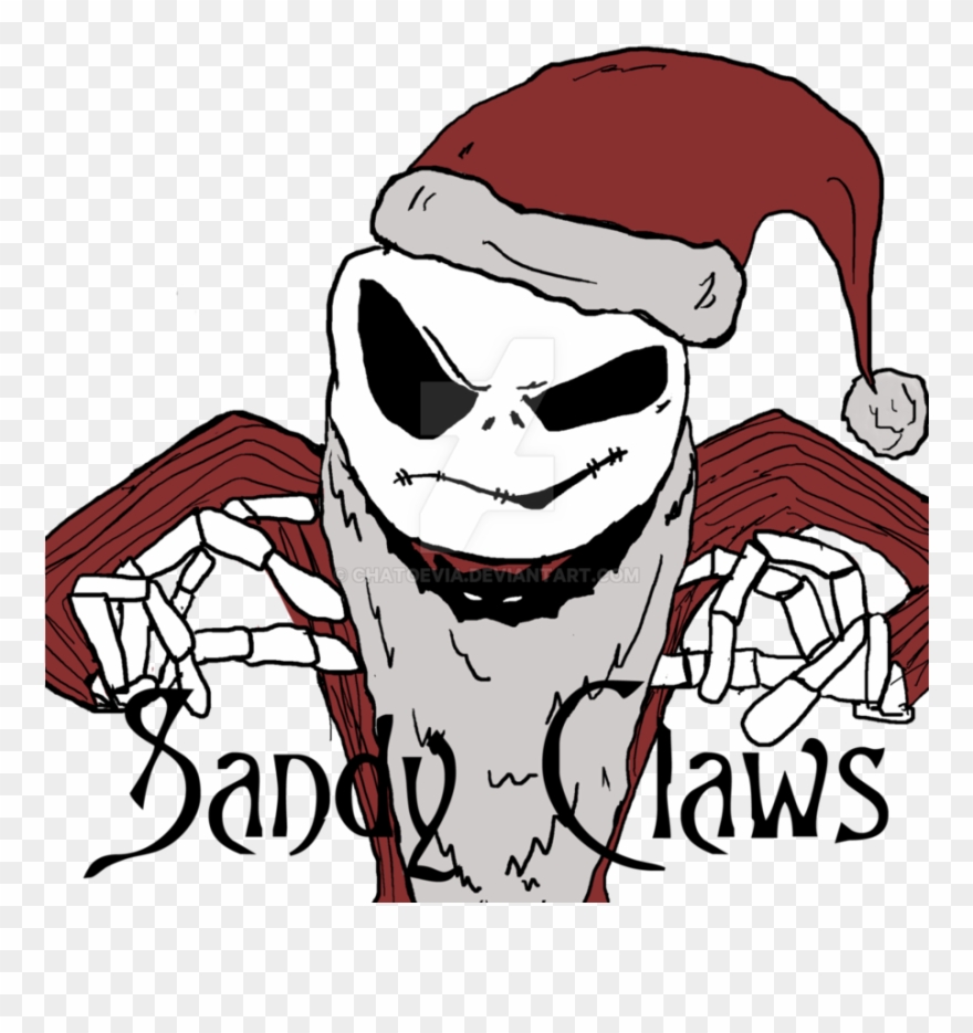 And On A Dark, Cold Night Under Full Moonlight He Flies - Jack Skellington Sandy Claws Drawing Clipart