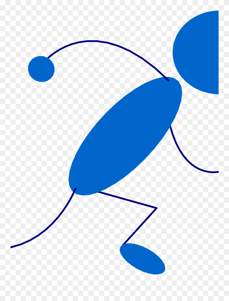 Free Blueman 207 - Stick Man Running Clipart