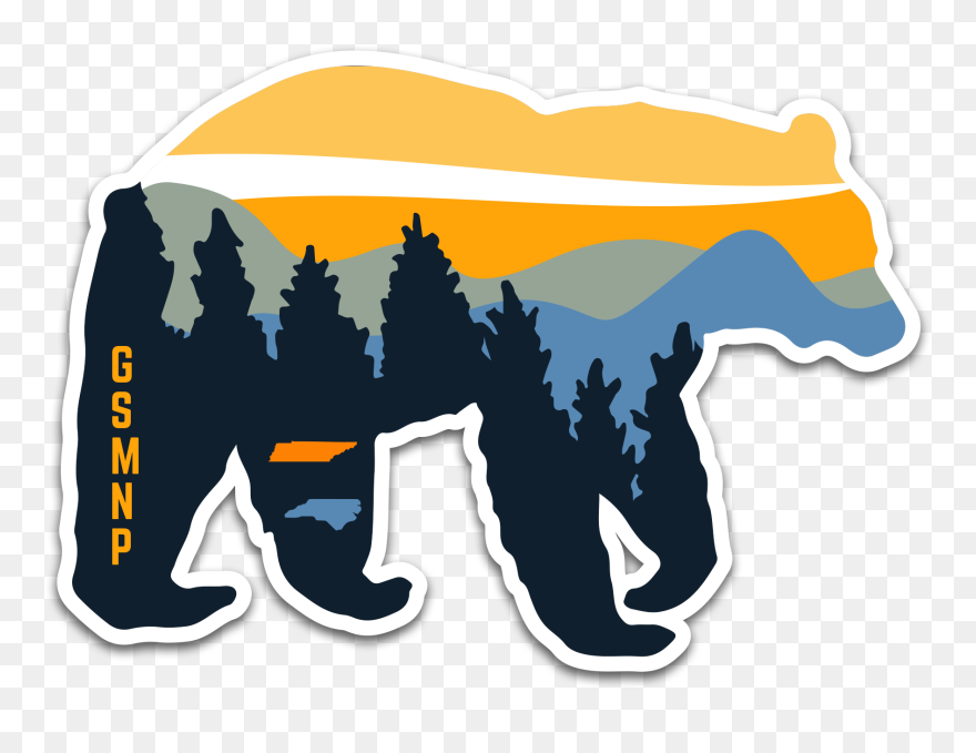 Great Smoky Mountains Clipart 4 By Jessica - Smoky Mountain Bear Sticker - Png Download