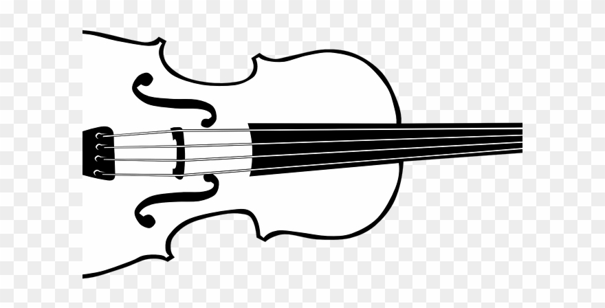 Violin Clipart Transparent Background - Musical Instrument Clipart Images Black And White - Png Download