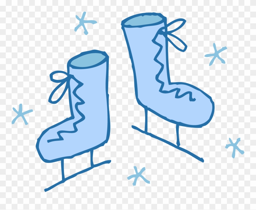 Blue Snowflake Border Clipart 4 By John - Cute Ice Skates Clipart - Png Download