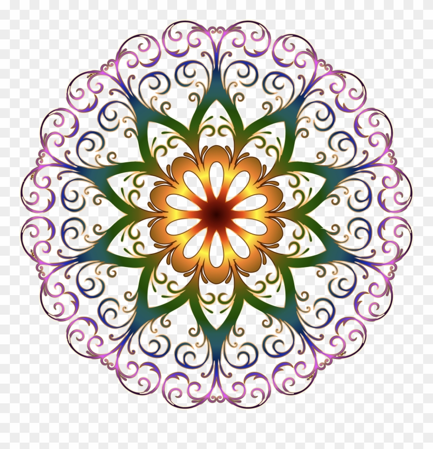 Clipart - Round Flower Design Png Transparent Png