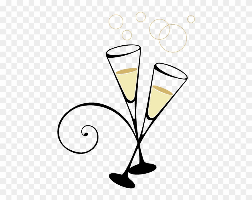 New Year's Eve - New Years Eve Champagne Glasses Transparent Clipart