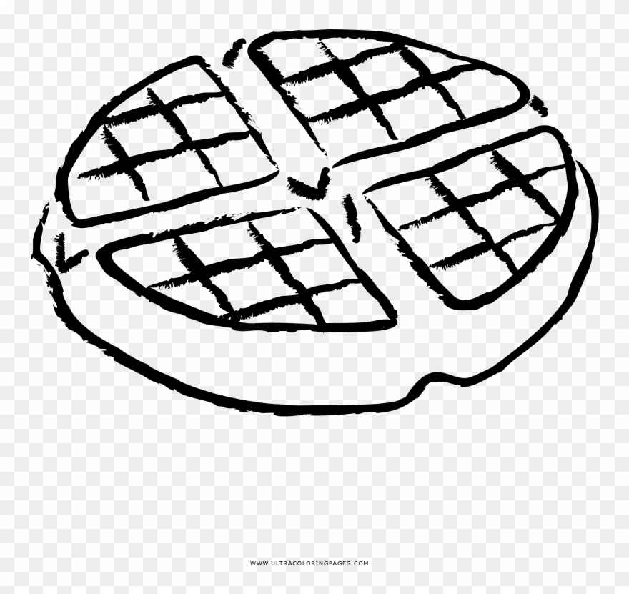 Waffle Coloring Page - Belgian Waffle Black And White Clipart - Png Download