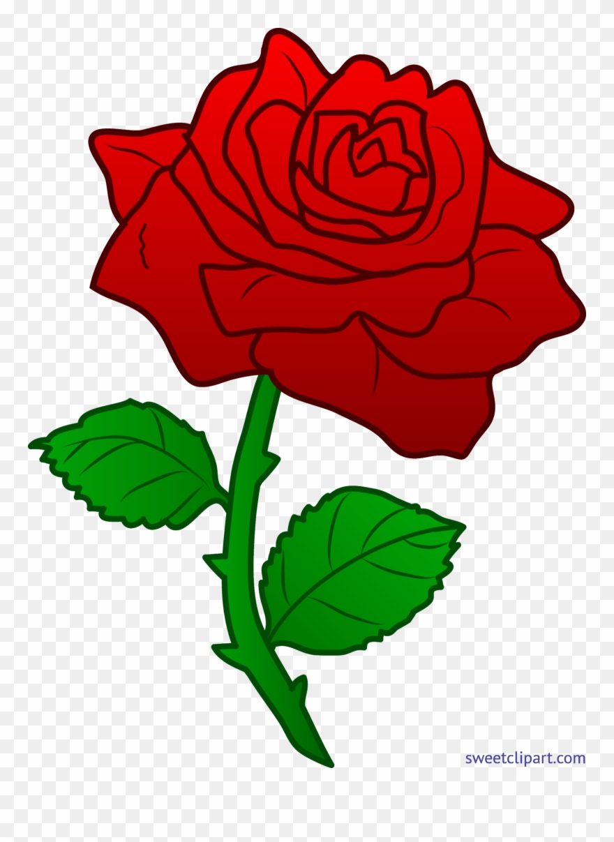 Rose Red 3 Clip Art - Beauty And The Beast Rose Clipart - Png Download