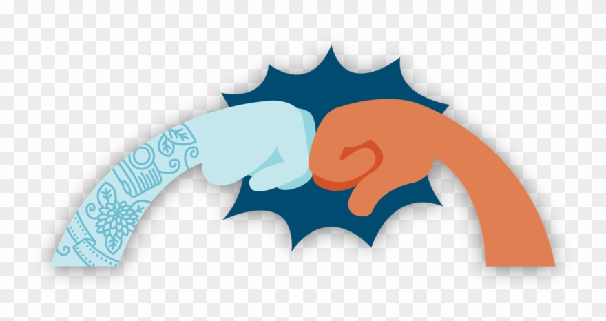 Illustrated Of Epic Fist Bump Between Two Arms With - Illustration Clipart
