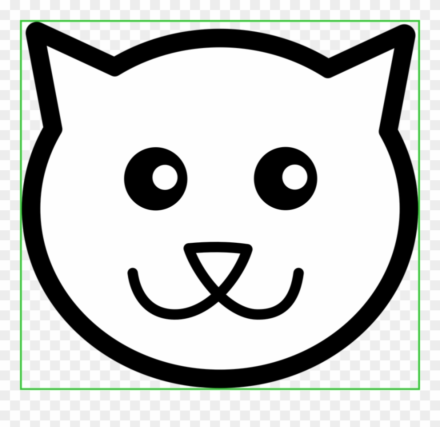 Marvelous Cat And Dog Black White Clipart Of Face Cartoon - Cat Face Cartoon Drawing - Png Download