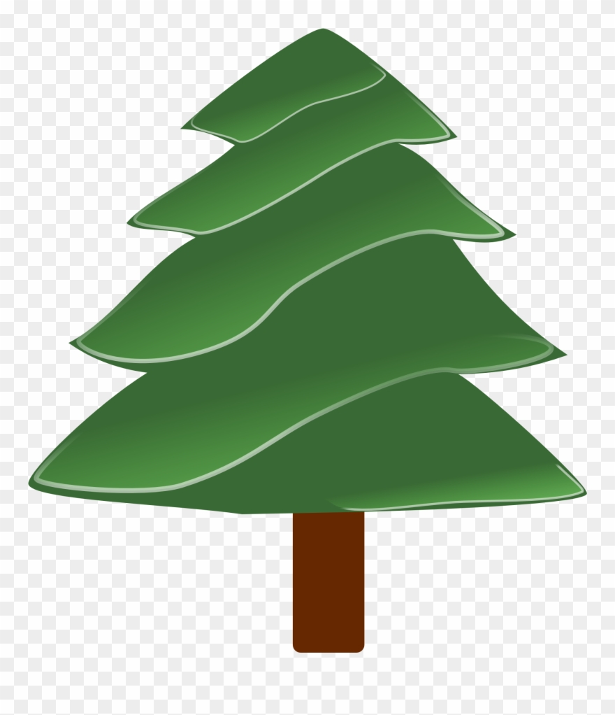 Simple Evergreen With Highlights Christmas Coloring - Christmas Tree Oval Ornament Clipart