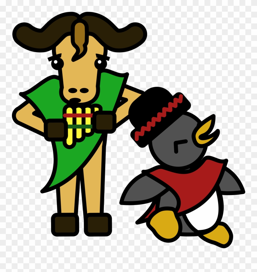 [bolivian Gnu Playing The Flute And Tux Dancing] - Clip Art - Png Download