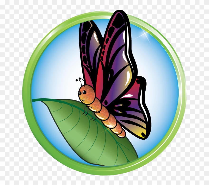 Scavenger Hunt Badges - Butterfly Badge Clipart