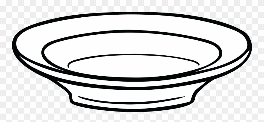 Free Clipart Of A Shallow Bowl - Dish Clipart Black And White Png Transparent Png