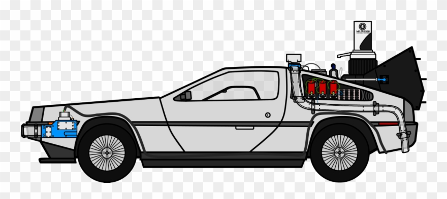Freeuse Library Delorean Time Machine Clipart - Delorean Time Machine Cartoon - Png Download