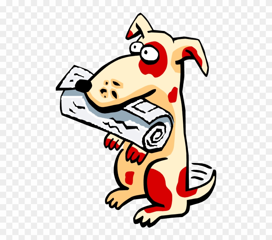 Download Clipart - Dog With Newspaper In Mouth - Png Download