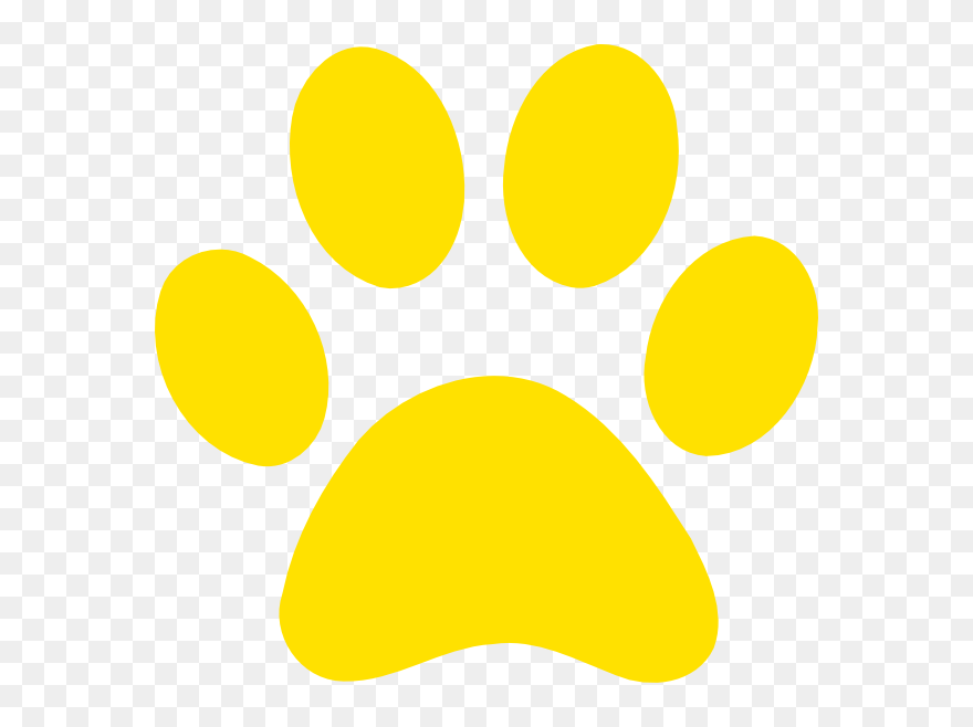 Yellow Paw Print Clip Art At Clipartimage - Yellow Paw Print - Png Download