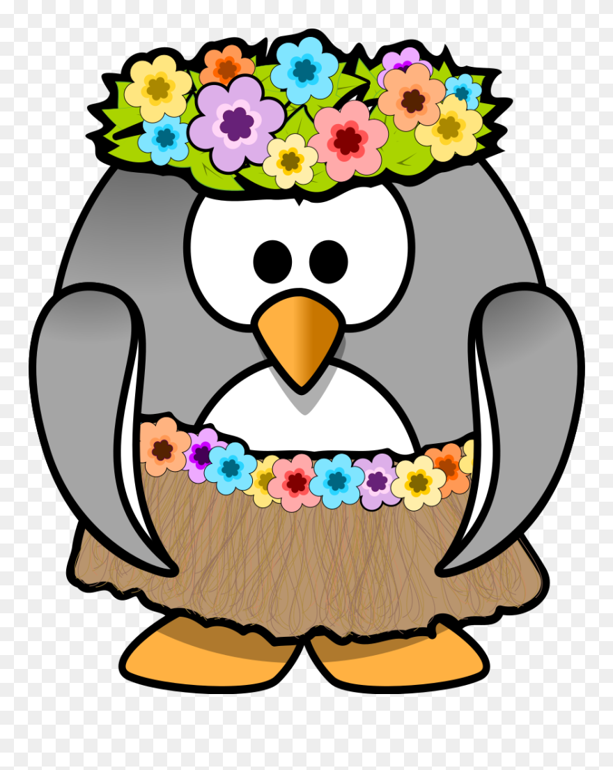 Hawaiian Penguin Svg Clip Arts - Penguin Hula Dancing - Png Download