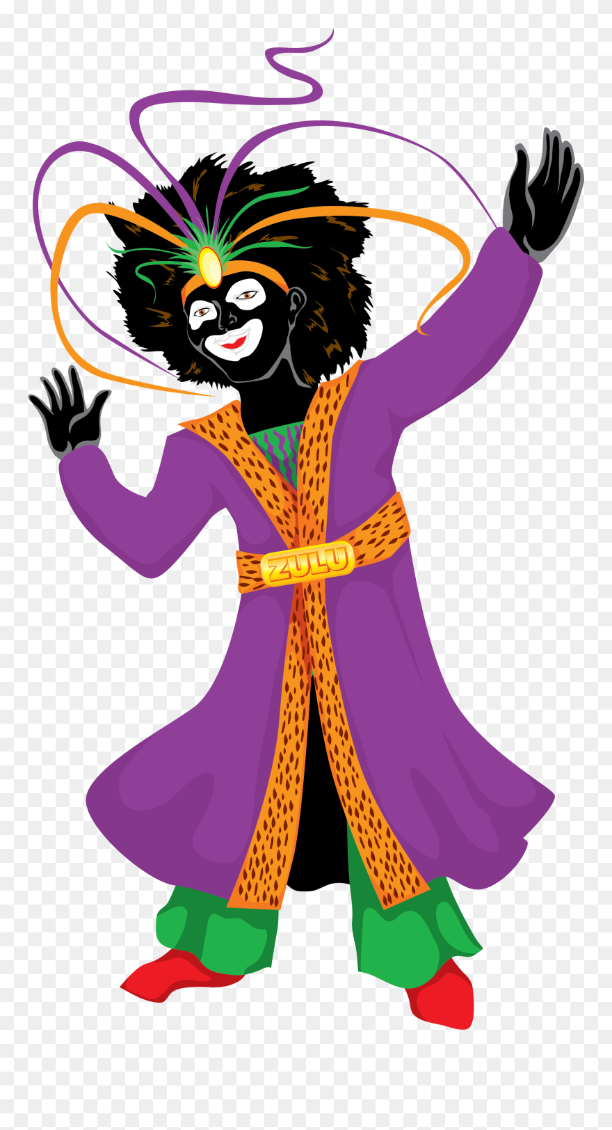 Mardi Gras King Celebrating - Mardi Gras Zuli Coloring Sheet Clipart