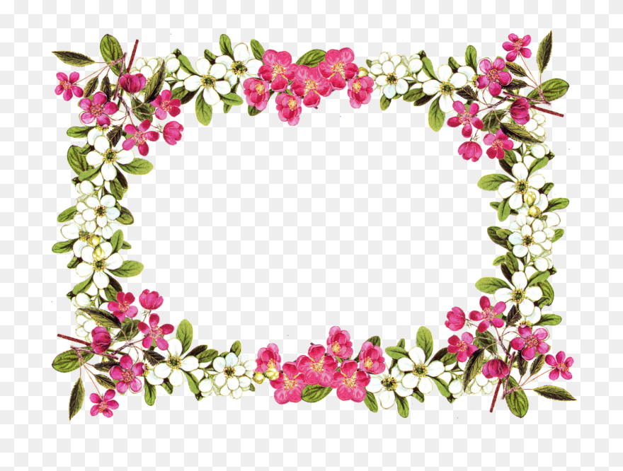 Flower Rose Clip Art - Rose Flower Border Clipart - Png Download