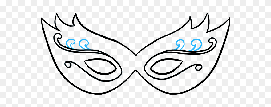 How To Draw Mardi Gras Mask - Masquerade Mask Drawing Easy Clipart