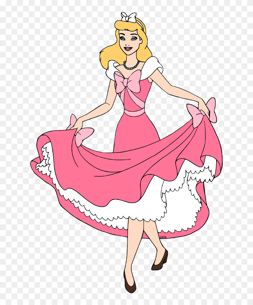 Pink Dress Animated Cinderella Clipart