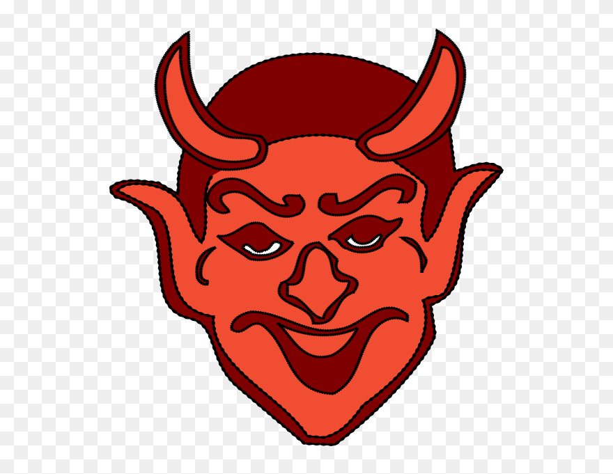 Red Devil Head Vector Clip Art - Clip Art Devil - Png Download