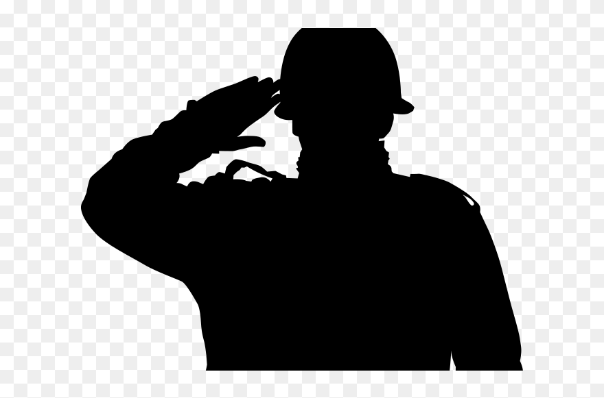 Soldier Military Army Salute - Soldier Saluting Silhouette Png Clipart
