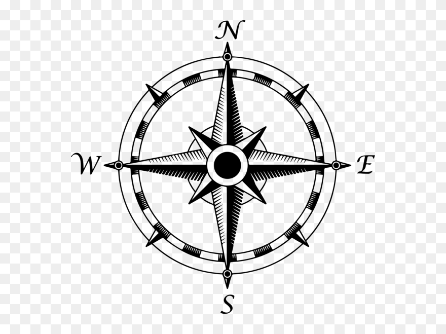 Nautical Star Tattoos Clipart Pirate - Compass With No Background - Png Download