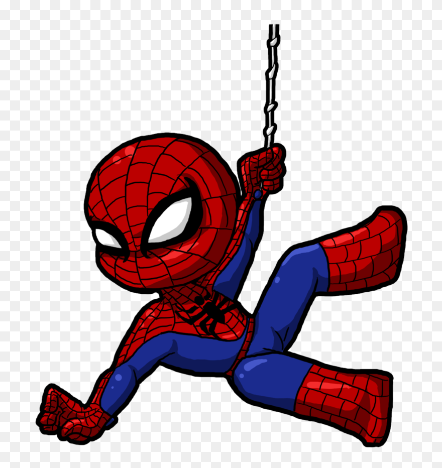 Web Clipart Spiderman Cartoon Pencil And Inlor Web - Spiderman Clipart Cute - Png Download