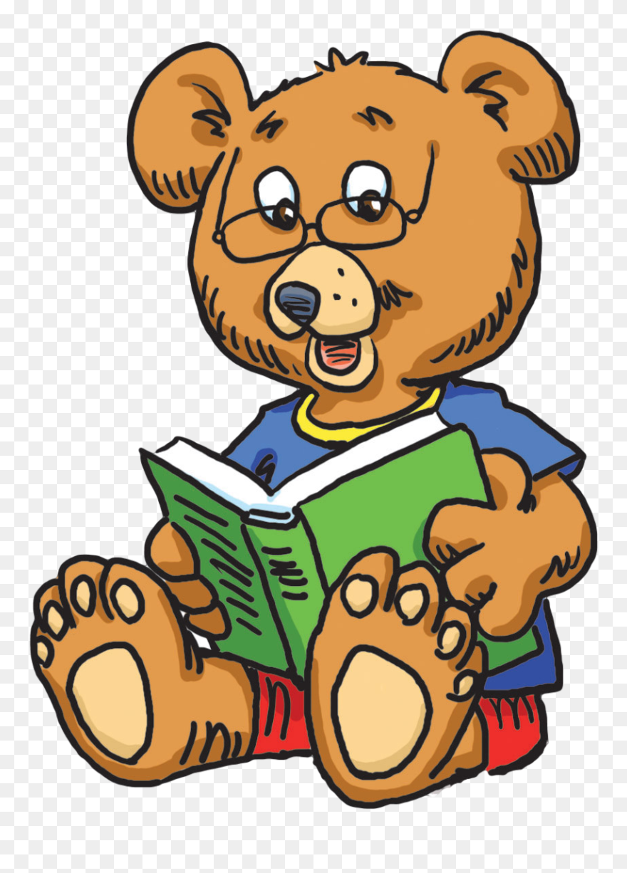 Teddy Bear Reading Book Clipart