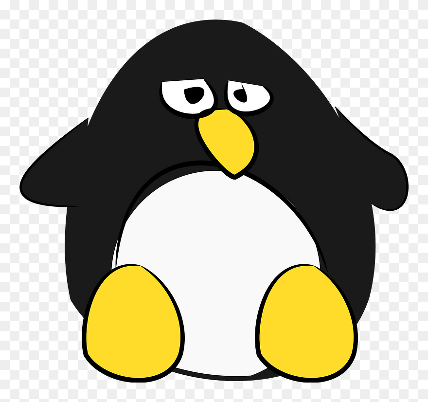 Sad Penguin Clipart - Operating System - Png Download