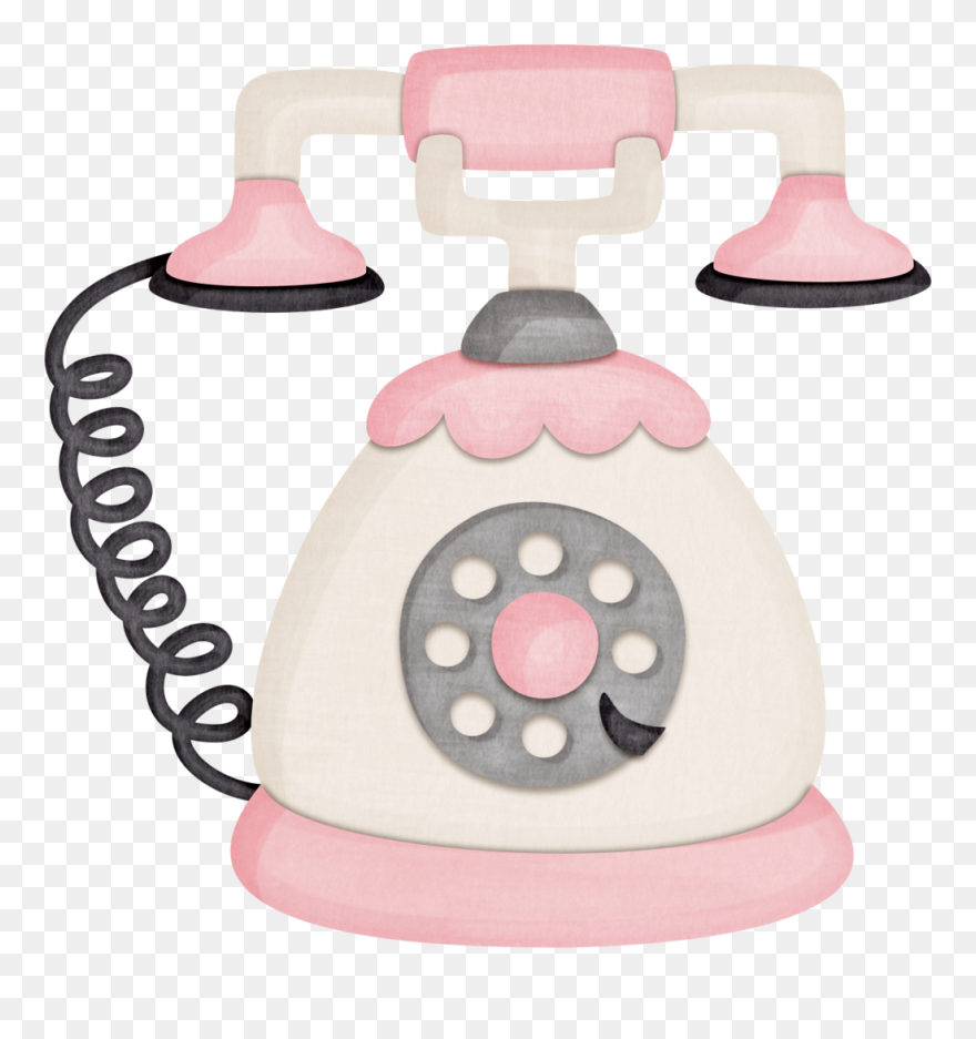 Clipart Telephone Clip Art Pink - Cute Phone Clipart - Png Download