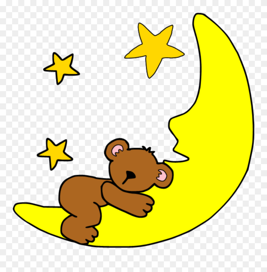 Cute Moon Clipart - Sleeping Moon Clipart - Png Download