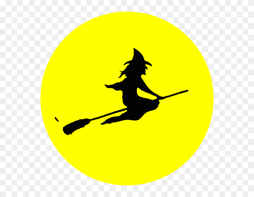 Witch Flying Clip Art - Cartoon Witch On Broom - Png Download