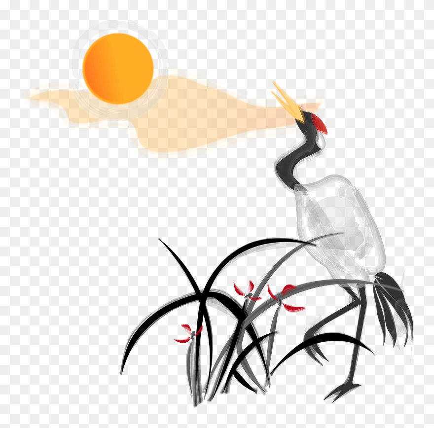 Red-crowned Crane Clipart