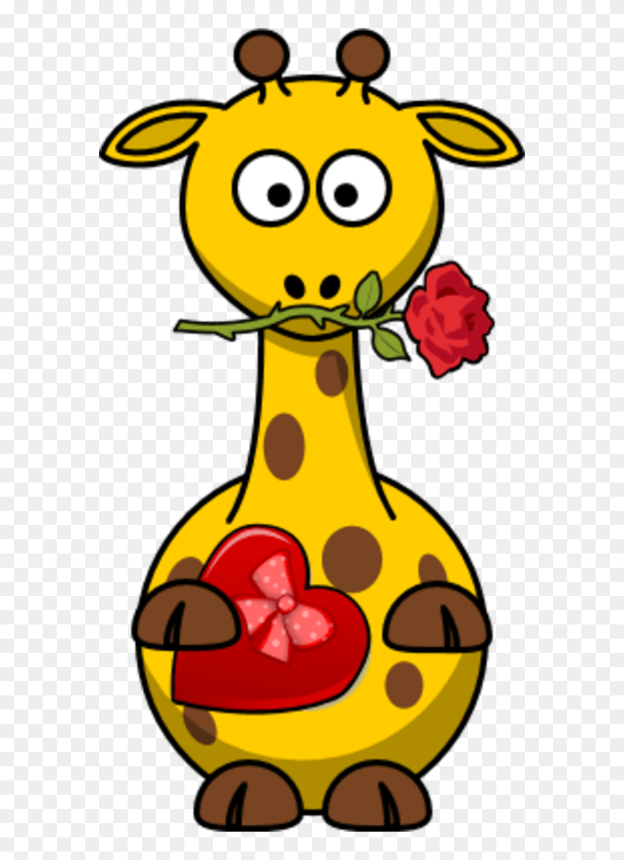 Cartoon Giraffe Clipart - Funny Valentine Clipart - Png Download