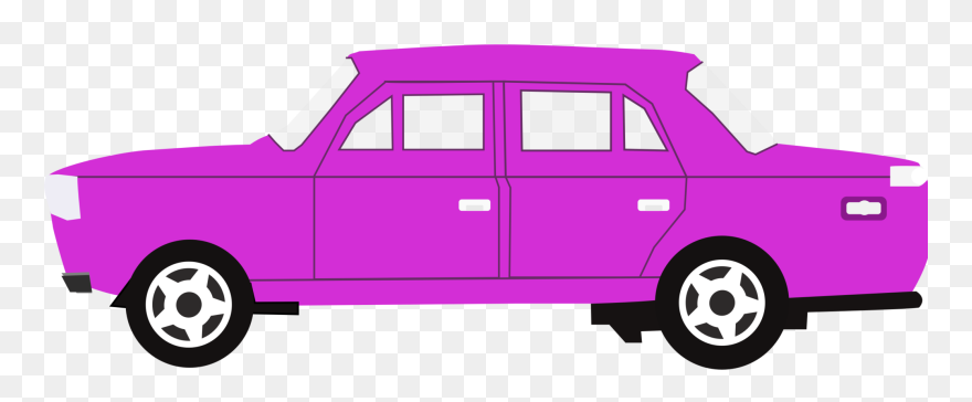 Pink,van,compact Car - Big Car Cartoon Clipart